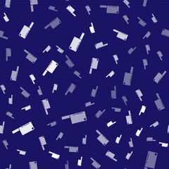 White Meat chopper icon isolated seamless pattern on blue background. Kitchen knife for meat. Butcher knife. Happy Halloween party. Vector