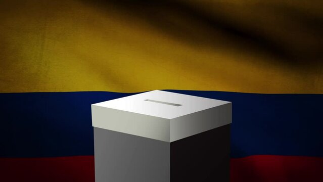 Casting vote into the ballot box during Colombia election