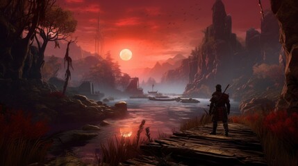 Fototapeta premium Visually Stunning Environment That Transports Players To An Unexplored Realm 