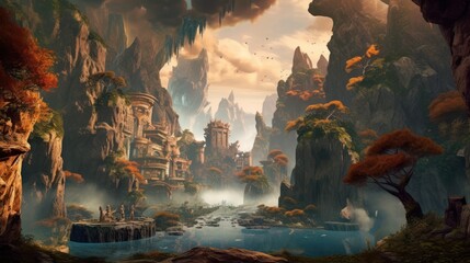 Fototapeta na wymiar Visually Stunning Environment That Transports Players To An Unexplored Realm 