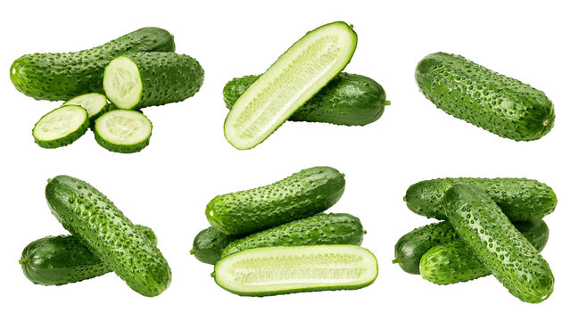 cucumber isolated on white background, full depth of field