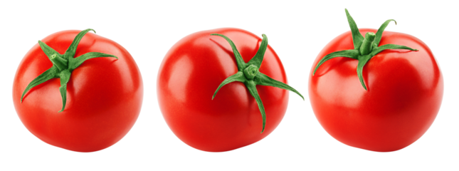 tomato isolated on white background, full depth of field