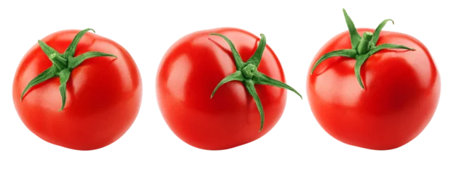 Fotobehang tomato isolated on white background, full depth of field © grey