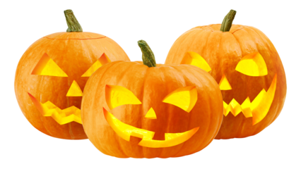 Halloween pumpkin isolated on white background, full depth of field