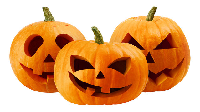 Halloween pumpkin isolated on white background, full depth of field - Powered by Adobe