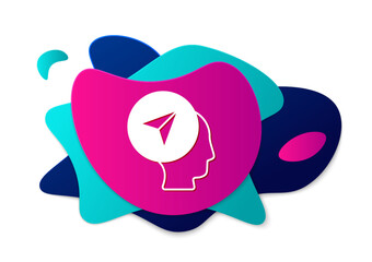 Color Map marker with a silhouette of a person icon isolated on white background. GPS location symbol. Abstract banner with liquid shapes. Vector