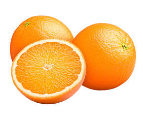 Orange isolated on white background, full depth of field