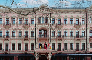 Old building facade in Odesa Ukraine