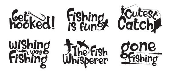 Fishing T shirt Design Bundle, Quotes about Fishing, Fishing T shirt, Fishing typography T shirt design Collection