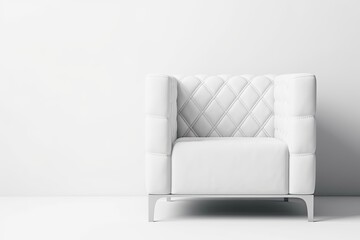 modern white chair in a minimalist room with a contrasting wall Generative AI