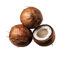 Coconuts on a White Background