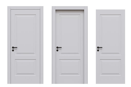 interior doors isolate on a transparent background, interior furniture, 3D illustration, cg render
