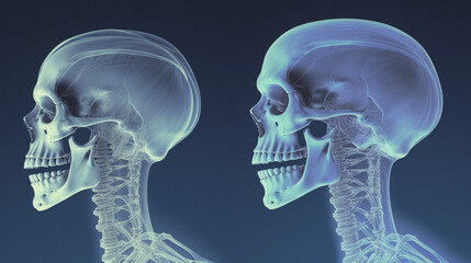anatomical representation of the skeleton of the head