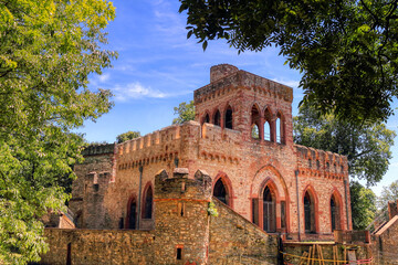 The Mosburg, an artificial ruin of a castle in the Publik Park.