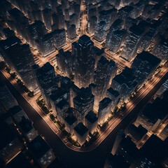 Obraz premium 大都会の夜景 Generative AI