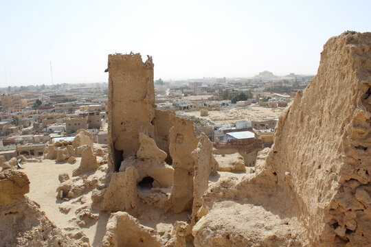 Old Shali fortress streets and houses and cityscape in Siwa oasis in Matrouh in Egypt