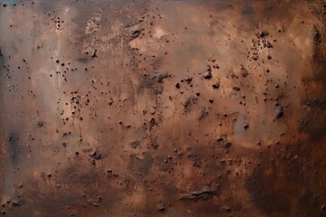 rusty metal plate with perforations and corroded edges Generative AI