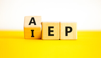 AEP or IEP symbol. Concept words AEP annual enrollment period IEP initial enrollment period....