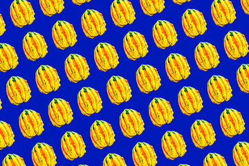 print decorative pumpkin large format navy blue background