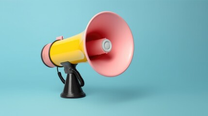 Megaphone on vivid background. Illustration AI Generative.