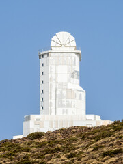 Panoramic view of the astronomical observatory of Tenerife in Canary Island Spain