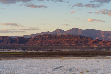 Tecopa, Inyo County, California Mojave Desert landscape including salt flats, badlands, and the...