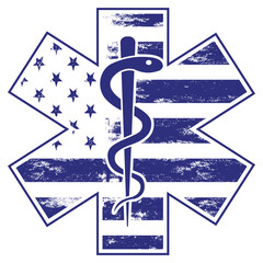 American Flag and paramedic , EMT logo vector file