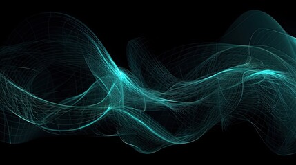 Abstract green digital wave , Generative AI