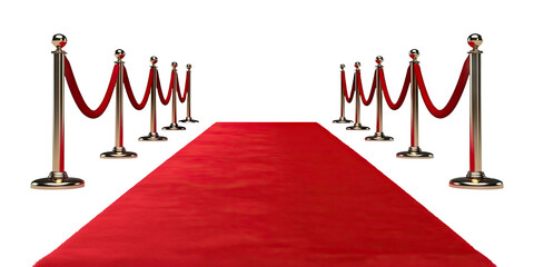 A red carpet isolated on transparent background - Generative AI - 602434755