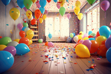 birthday party background decoration generative ai