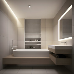 Fototapeta na wymiar Bathroom interior design, simple, cleand and modern design