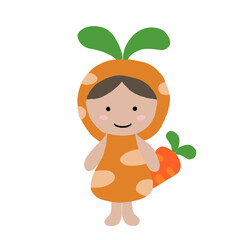 Little girl with carrot 