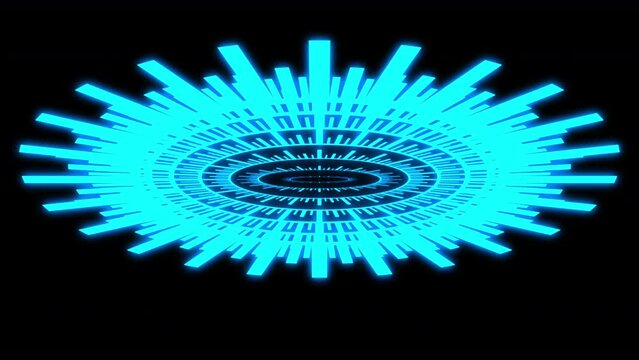 3D Radial Geometric Patterns Sb Blue Animation Loop