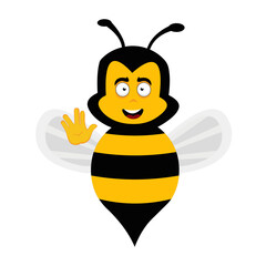 vector illustration cheerful cartoon bee doing the classic vulcan salute with the hand