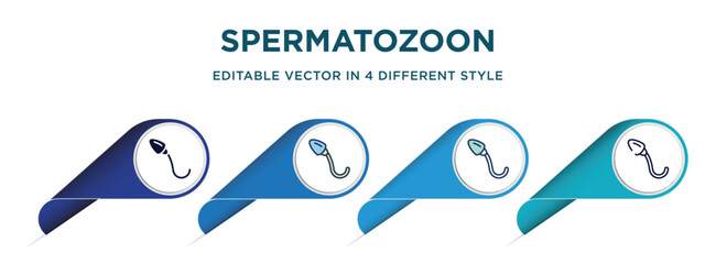 spermatozoon icon in 4 different styles such as filled, color, glyph, colorful, lineal color. set of   vector for web, mobile, ui - obrazy, fototapety, plakaty