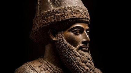 Fototapeta na wymiar Ancient Babylonian king. AI generated