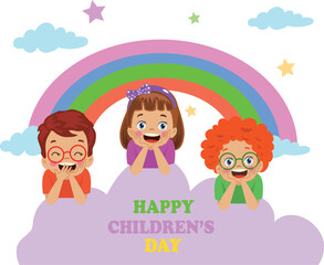 A poster for the children's day with the words happy children's day