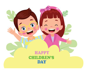 A poster for the children's day with the words happy children's day