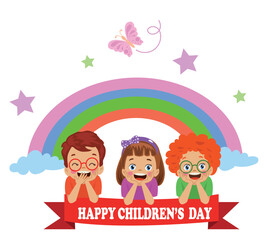 A poster for the children's day with the words happy children's day