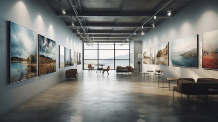 Art gallery - A space used for exhibiting works. AI generated