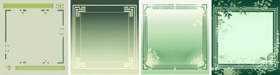 Japanese style frame based on green Generative AI