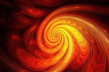 Wave of Fire in Orange and Yellow Swirl Cave: A Spectacularly Colourful Design Illustration for Wallpaper or Pattern: Generative AI