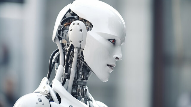 a robot, robot humanoid android with artificial intelligence