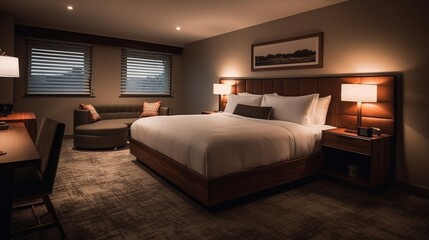 Hotel room - A private room in a hotel. AI generated
