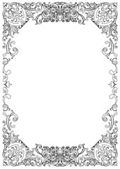 西洋風飾り枠白（A4縦）