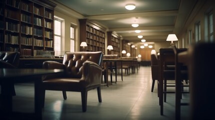 Library A room filled with books typically featuring. AI generated