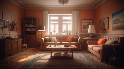Living room - A room in a house used for relaxing. AI generated