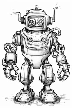 A drawing of a robot - created with Generative AI technology