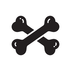 dog bone vector crossbones icon pirate flag logo halloween french bulldog puppy pet cartoon character symbol tattoo stamp scarf illustration design isolated