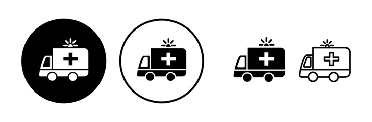 Ambulance icon vector. Ambulance car icon